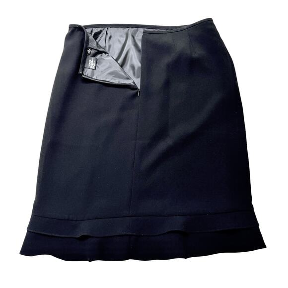 Kasper Skirt Suit Set Size 12 Pink Jacket Blazer Black Skirt Ruffle Hem Classic - Picture 12 of 15